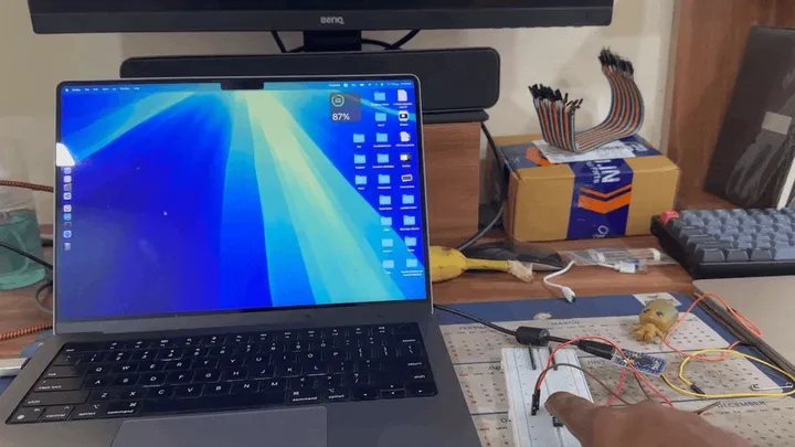 Breadboard with switches connected to Pro Micro