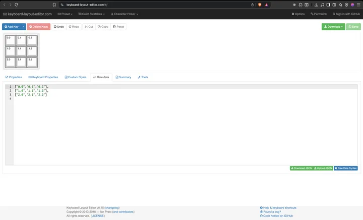 Keyboard Layout Editor screenshot