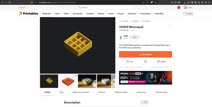 3D printed macropad case