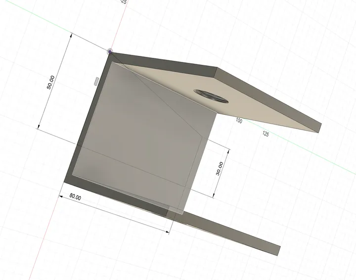 3D Design showing the slant angle