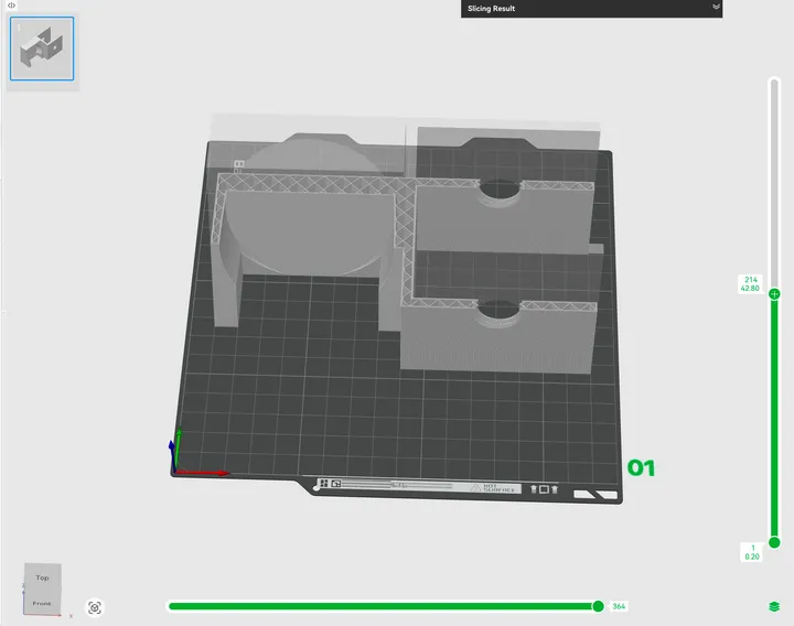 Slicing software showing the 3D model
